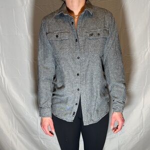 Burnside Gray Men's Button-Up Overshirt Jacket